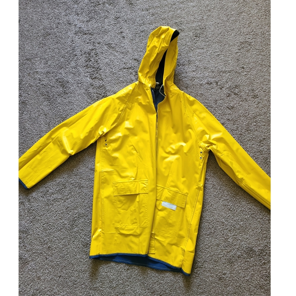 Vintage yellow vinyl raincoat